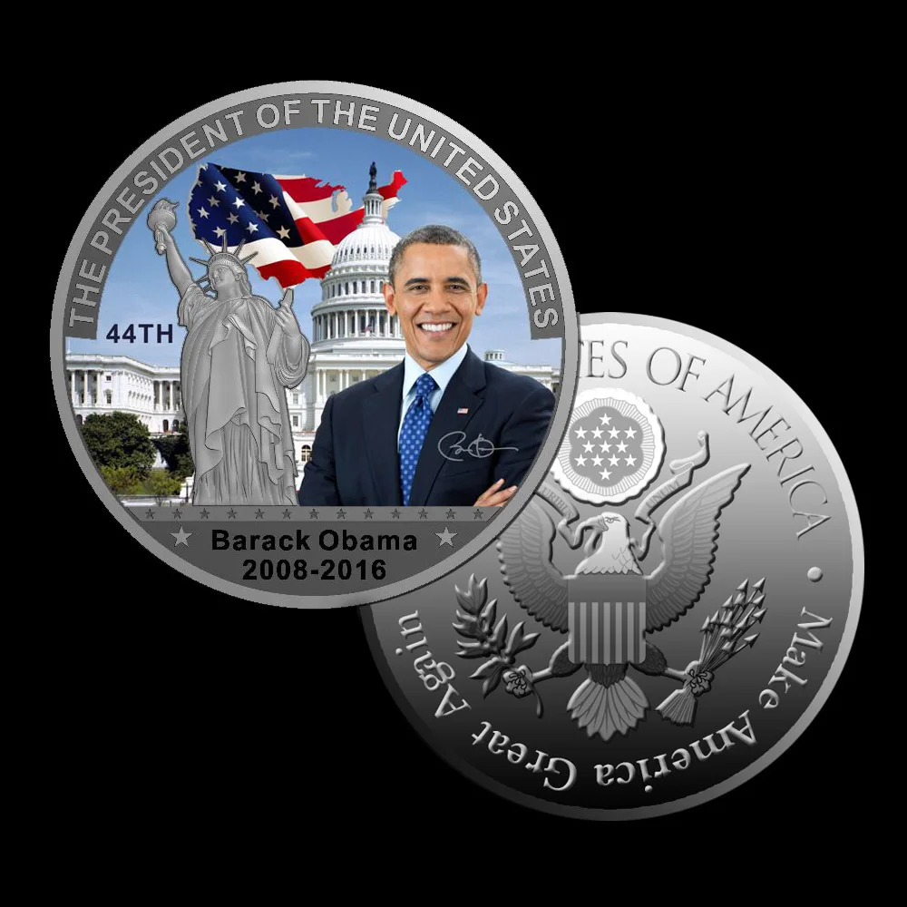 WR посеребренные цветные памятные монеты президент штата уиннит Барак хуссон