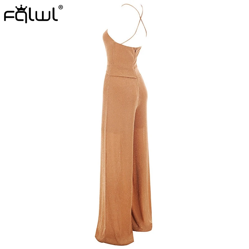 FQLWL широкая повязка на ногу сексуальный комбинезон для женщин элегантный с