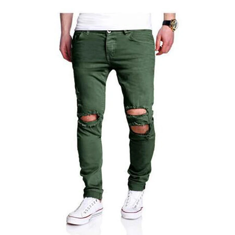 Brand Male New Fashion 2018 Slim Beggars Hole Casual Pants Men Man Trousers Designer Mens Joggers | Мужская одежда