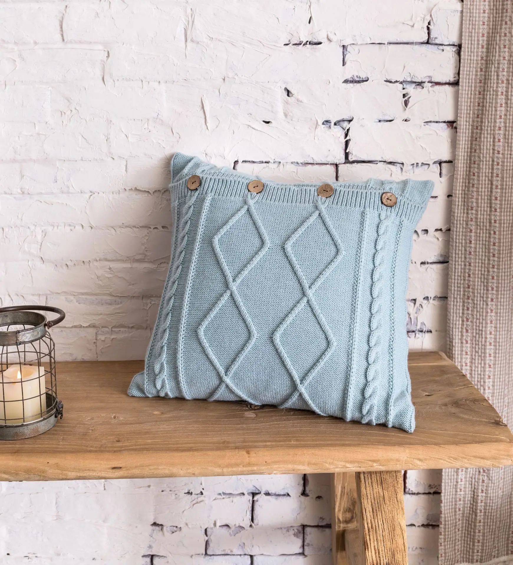 45x5 см винтажный Чехол для подушки твердый вязаный квадратный бежевый чехол