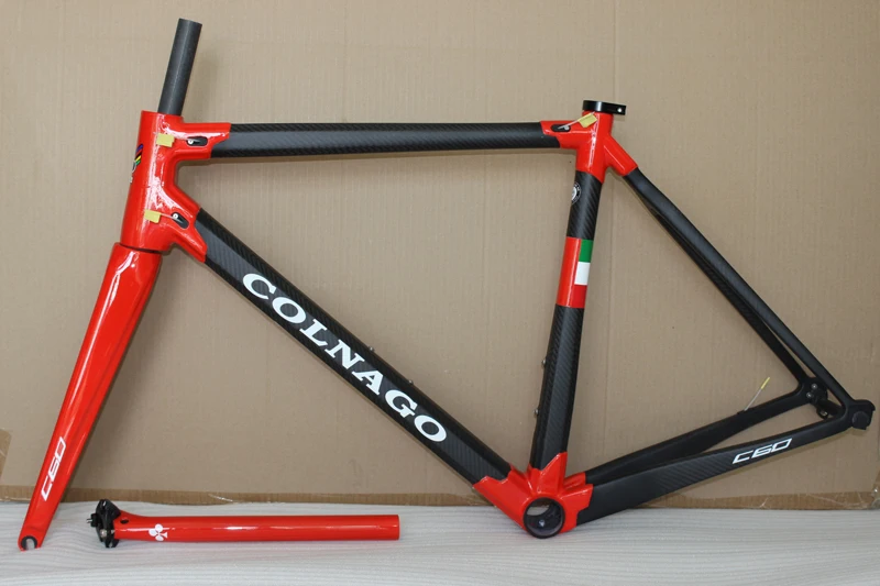 Горячее предложение! Распродажа! Colnago C60 рама для шоссейного велосипеда Красный Черный Белый карбоновая рама+ подседельный штырь+ вилка+ зажим+ гарнитура