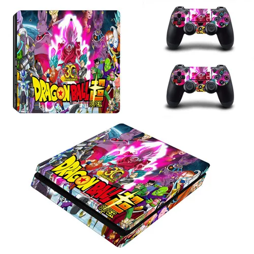 YSP4S-0692 Dragon Ball Z Сон Гоку PS4 тонкая кожа Виниловая наклейка, стикер для Playstation 4 консоли и 2 контроллеры PS4 тонкая кожа Стикеры - Цвет: YSP4S-0692