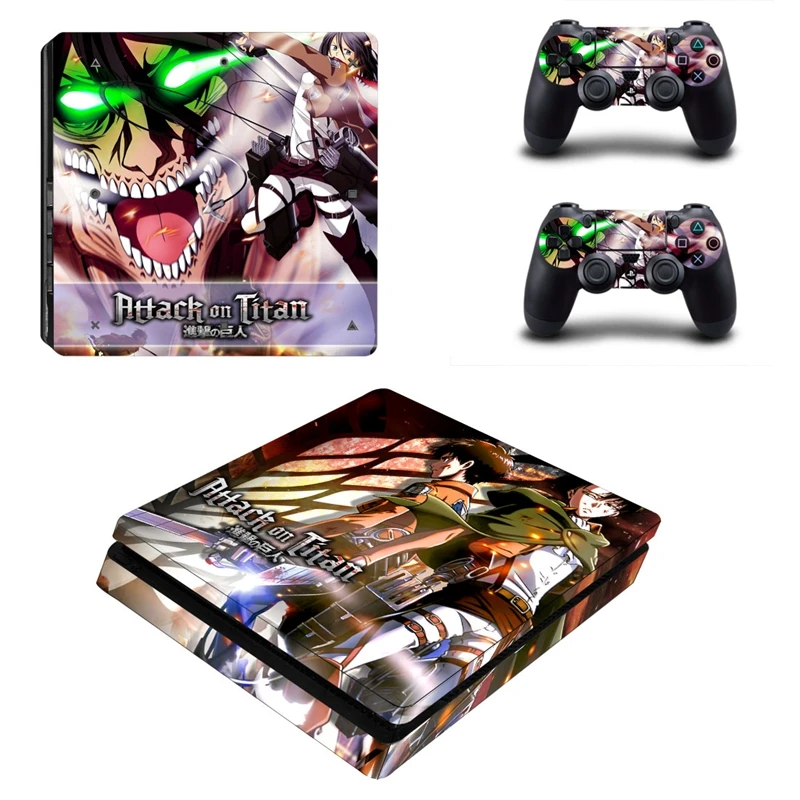Shingeki no Kyojin наклейка на титановый чехол для Playstation 4 Slim PS4 консоль и наклейки 2
