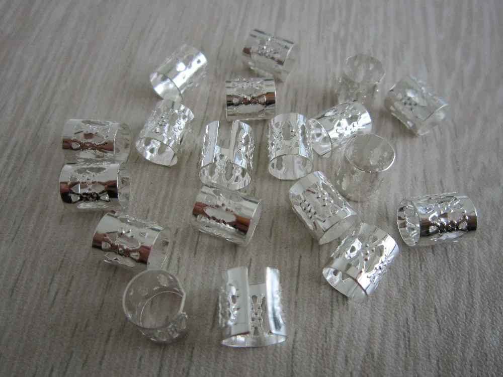 Бесплатная доставка 100 шт./лот посеребренный страшный Дред бусина Регулируемый