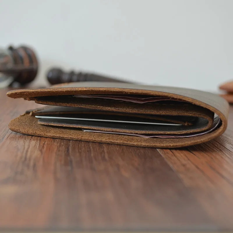 Мужской кошелек из натуральной кожи дизайнерский винтажный короткий