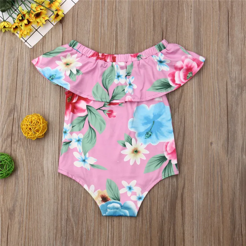 Детский комбинезон с открытыми плечами цветочным принтом | Мать и ребенок