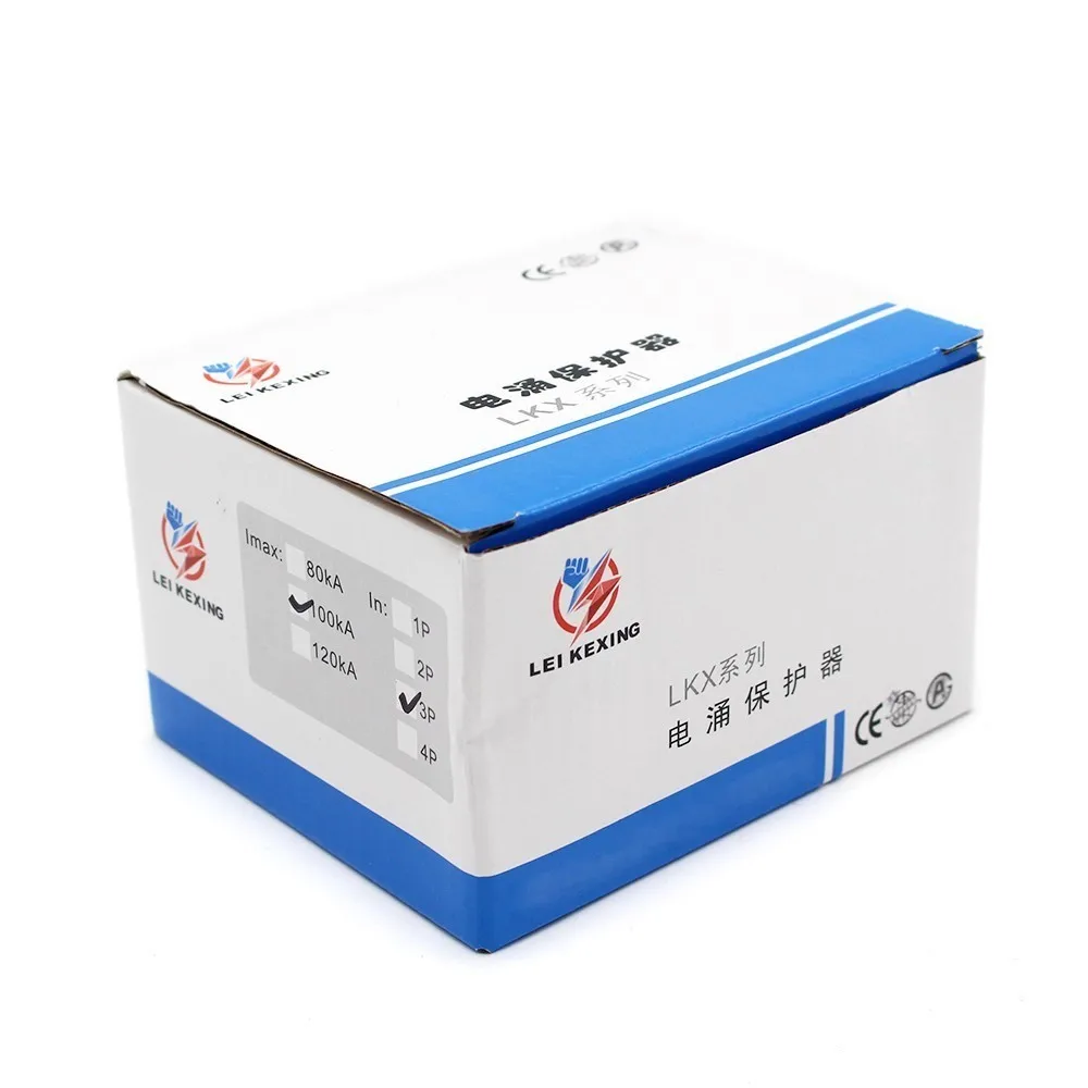 B100-3P 60KA~100KA ~275V AC 2P+N SPD House Surge Protector Protective Low-voltage Arrester Device Lightning protection |