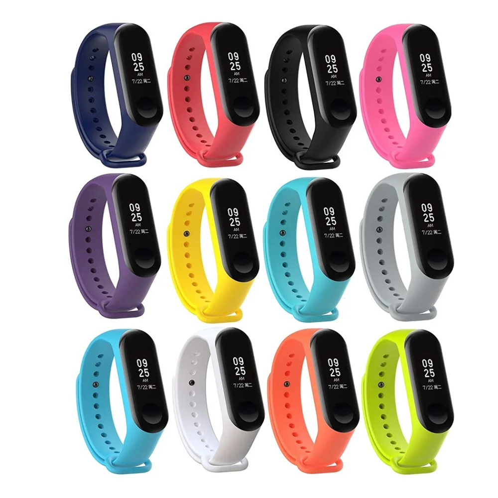 Упаковка of12 ремешок для xiaomi mi Band 3, силиконовый ремешок для xiaomi mi band 3 аксессуары браслет mi Band 3 ремешок