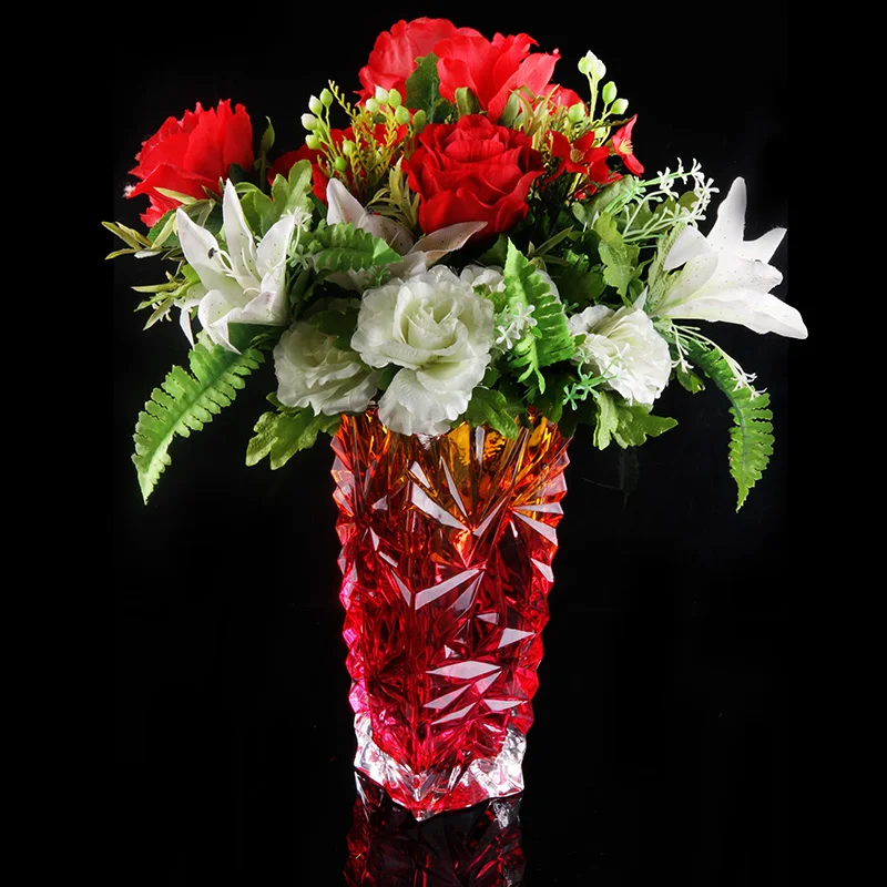 Блестящая хрустальная ваза для цветов декоративная кварцевая кластерная кувшин