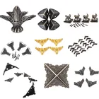 Оптовая продажа, 4 шт.лот, Подарочная коробка из античной латуни для ювелирных изделий, деревянный корпус, декоративная защита ножек и углов, сделай сам, высокое качество