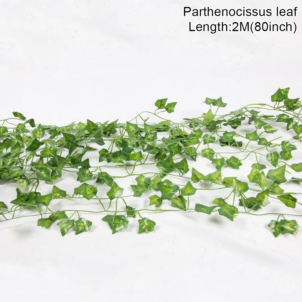 Parthenocissus 2 м искусственные листва лианы искусственные гирлянды Плющ Декор стены украшение комнаты партеноцисс лист Гирлянда Свадебные украшения - Цвет: Parthenocissus