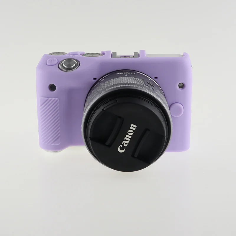 Purple Красивая камера видео сумка для Canon EOSM3 EOS M3 силиконовый чехол резиновый чехол для камеры защитный чехол - Цвет: Purple
