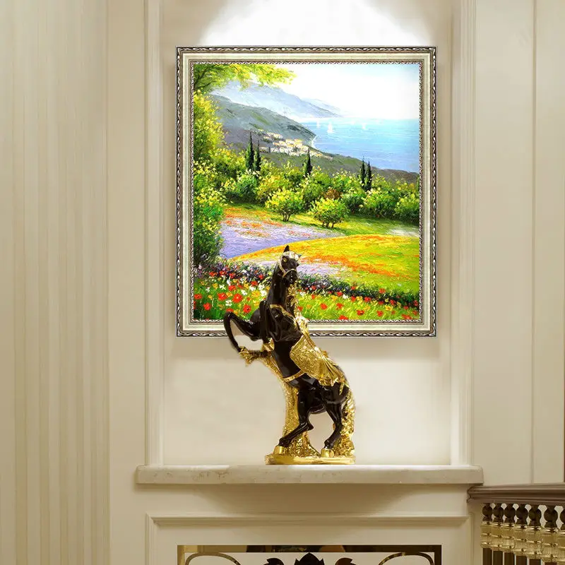 Artist sales hand painted oil painting on canvas Seaside Landscape Flowers by the sea | Дом и сад