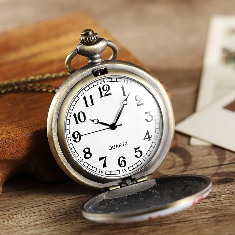 

Ganesha Elephant Pocket Watch Fob Chain Necklace Pendant Mens Fox Cat Puppy Retro Watch Hour Clock for Men Women Ladies Dropship