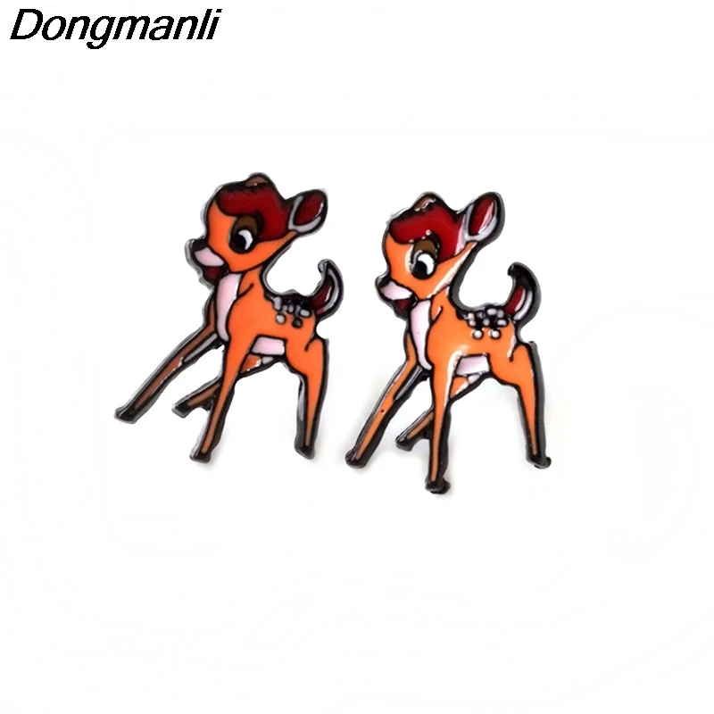 P1876 Dongmanli милый мультяшный Бэмби рисунок Детские серьги для женщин Подарки для девочек серьги-гвоздики ювелирные аксессуары ‒ серёжки