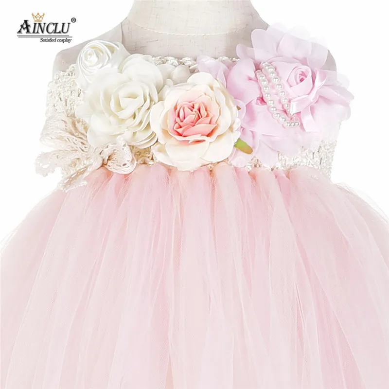 Высококачественное милое платье-пачка с перьями для девочек розовое фиолетовое