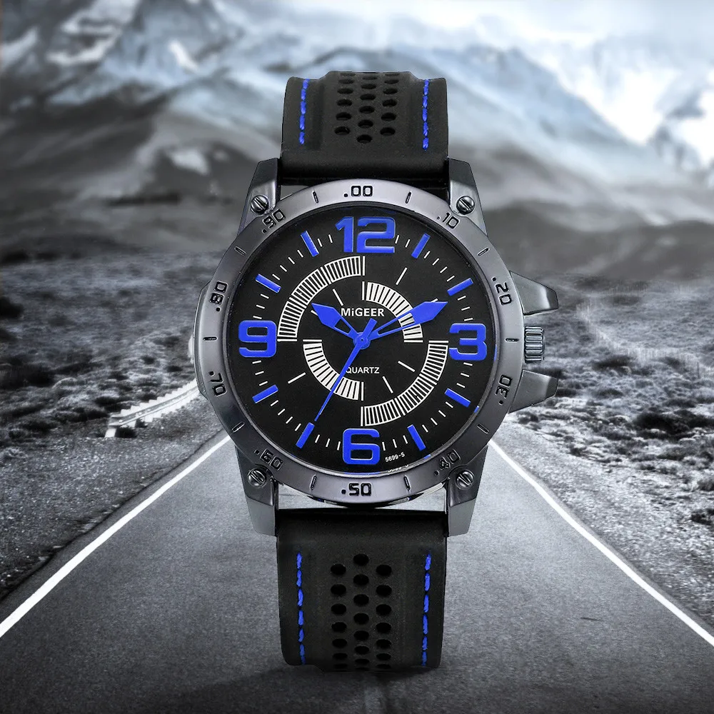 Фото Aimecor кварцевые наручные часы мужские с пряжкой uomo силиконовый ремешок Спортивные