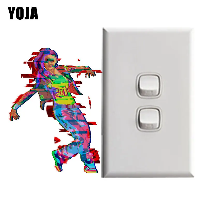 YOJA хип-хоп черный-skinned девушка переключатель настенный стикер комната Спальня
