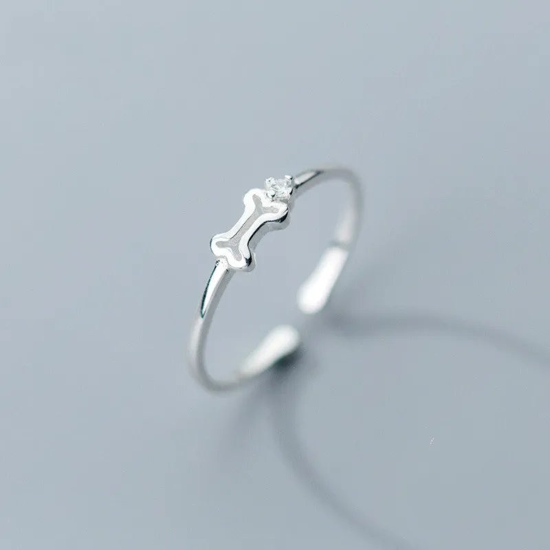 2019 100% 925 Real Sterling Silver Cute Bone Opening Ring Sizable 6 7 8 Teen Girls Kids Xmas Gift | Украшения и аксессуары