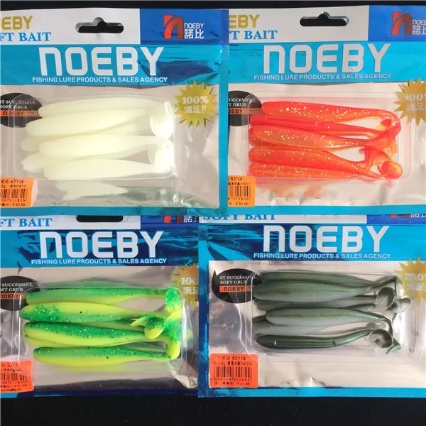 Noeby, 24 штуки, 9 см, 4,3 г, силиконовая приманка, мягкие приманки, Т-образный хвост, плавающие приманки, мягкие рыболовные приманки, двойной цвет, воблер, приманка для ловли карпа - Цвет: 1567 3118L