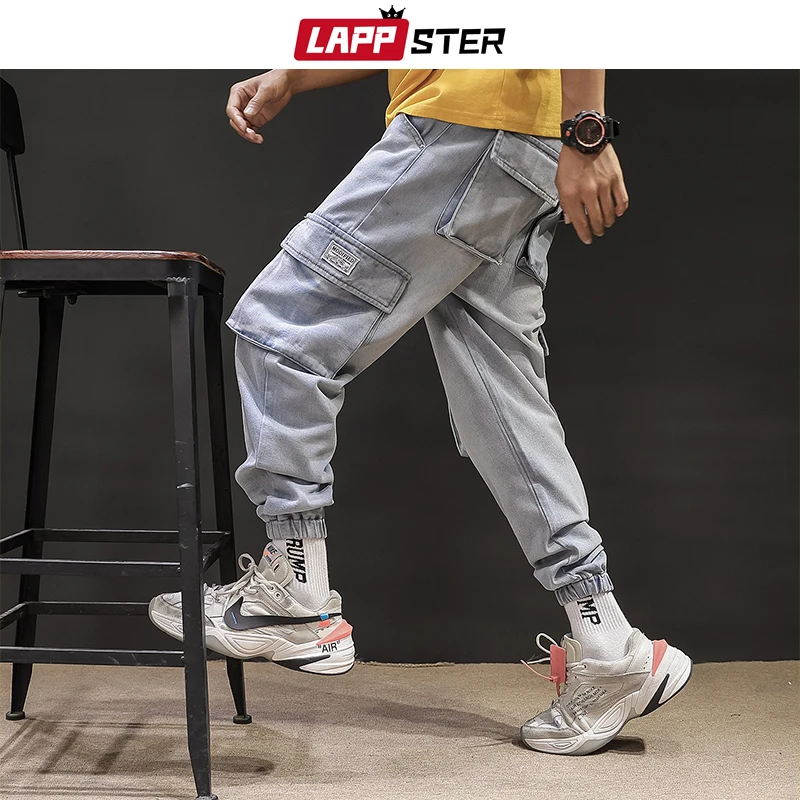 LAPPSTER мужские уличные синие джинсы брюки 2020 потертые штаны шаровары модные