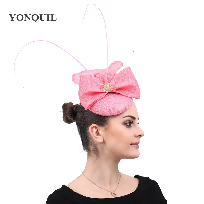 

Women Fancy Imitation Sinamay Fascinator Hats With Bow Nice Wedding Headwear Ladies Formal Dress Occasion Headpiece Headbands