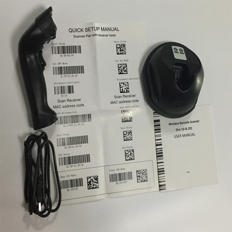 

High speed1D 2D bluetooth scan decode 20~100 meters BT transmission scanner compatible with android IOS devices barcode reader
