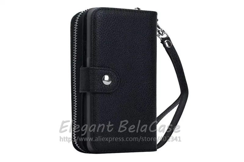 Для Samsung Galaxy S6 Edge Чехол Сумки Молния Жесткий ПК пластиковые Кожаный Бумажник