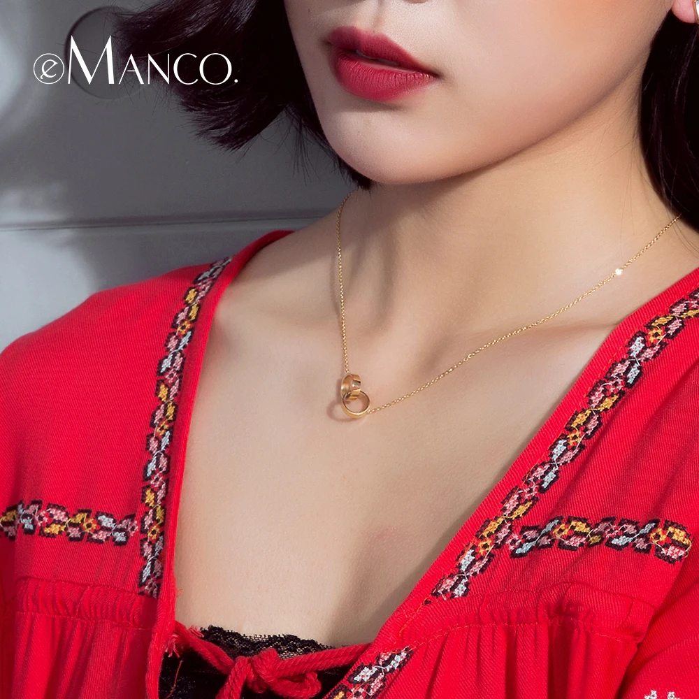 EManco 2019 Дамы Подвеска Цепи Ожерелье Набор Золото Из Нержавеющей Стали Мода
