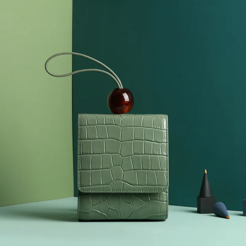 green Мини сумки для женщин Аллигатор Узор Натуральная кожа Сумка Ретро Винтаж Роскошные Дизайнерские клатчи - Цвет: green