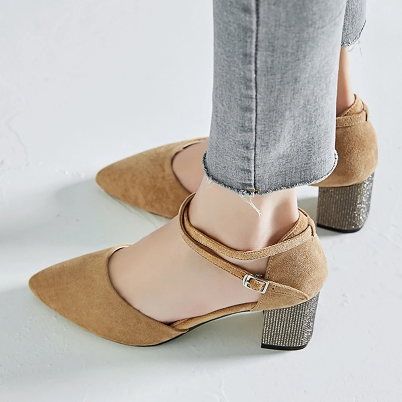 Новинка 2019 года сезон весна-осень женские тонкие туфли на высоком каблуке с