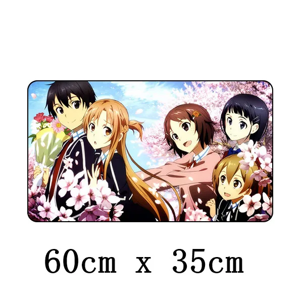 N FFFAS 60x35 см японский аниме коврик для мыши геймер игровой коврик для мыши Клавиатура коврик для мальчика Indoorsman Sword Art Online Shino kiito Asuna - Цвет: N