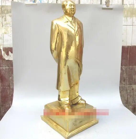 23 &quotКитайский Бронзовый Стенд стратегист большой лидер Мао Цзэдун скульптура