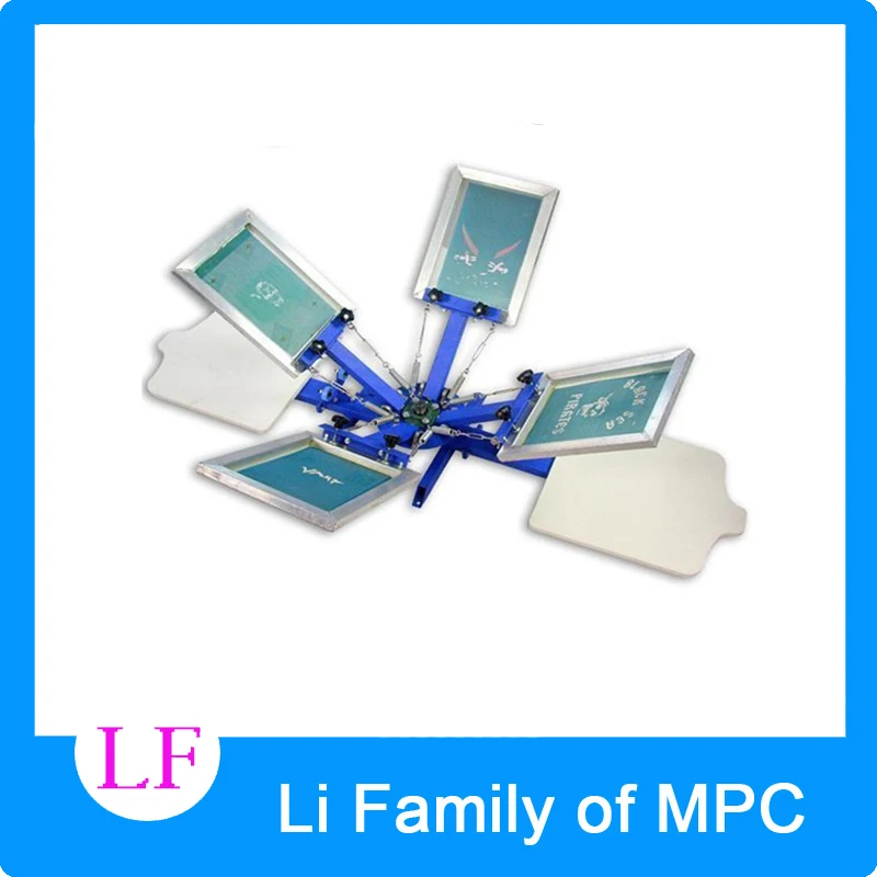 TJ ручная 4 цветная 2 станционная машина для трафаретной печати футболок принтер