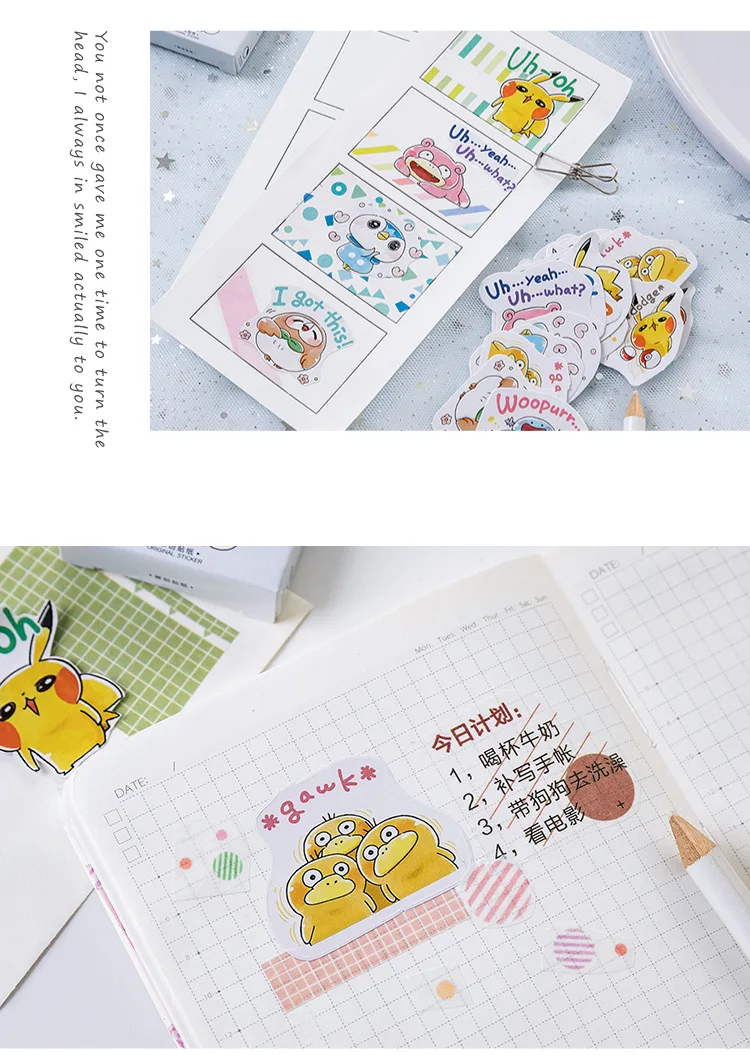 45 шт./кор. различные наклейки Pokemons для багажа Скейтборд телефон ноутбук мото велосипед настенная гитара/ASON стикер s/DIY Скрапбукинг