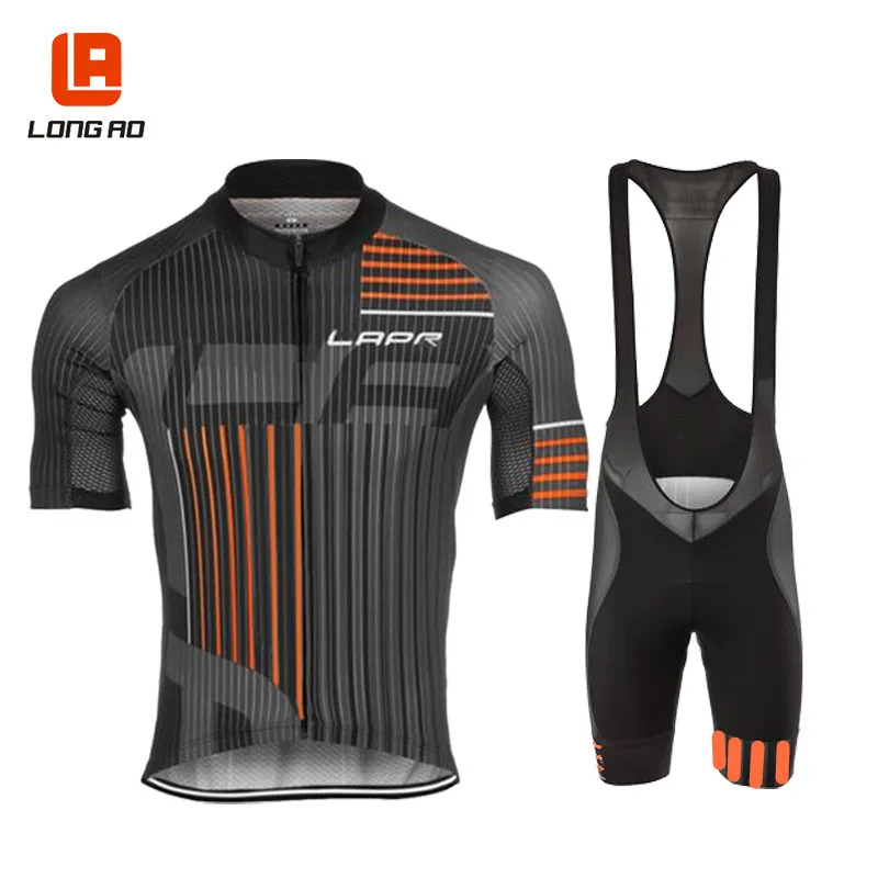 LONG AO, Джерси для велоспорта, комплект одежды для велоспорта, Ropa De Camisa Ciclismo, короткий рукав, одежда для велоспорта, Спортивная майка для велоспорта - Цвет: LA152 bib set