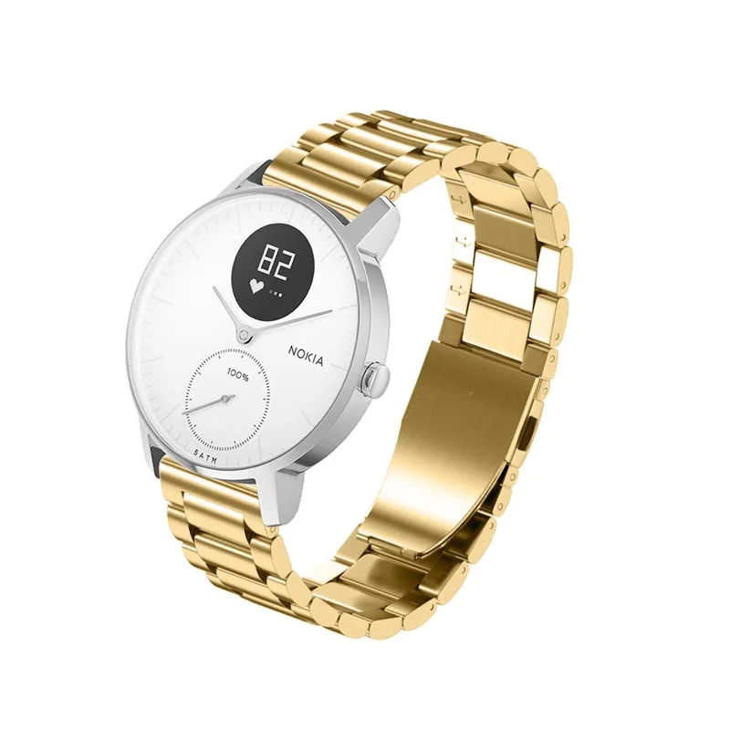 40mm Нержавеющая сталь Quick Release наручные ленты ремень ремешок для Nokia Withings сталь HR AIC88 - Цвет ремешка: 40mm