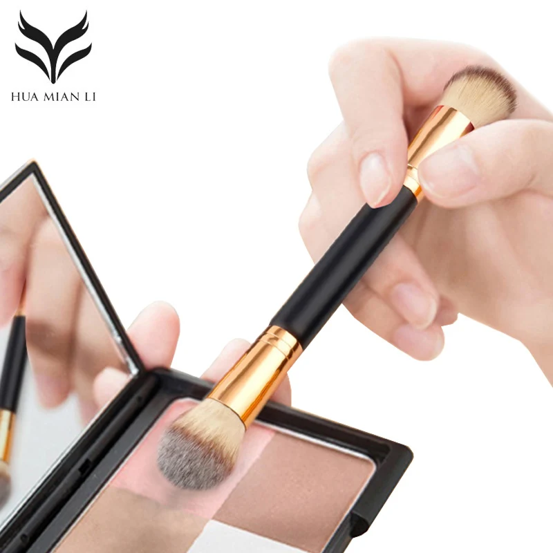 1 шт. двусторонняя кисть для теней век мягкая кисточка макияжа щетинок | Красота и