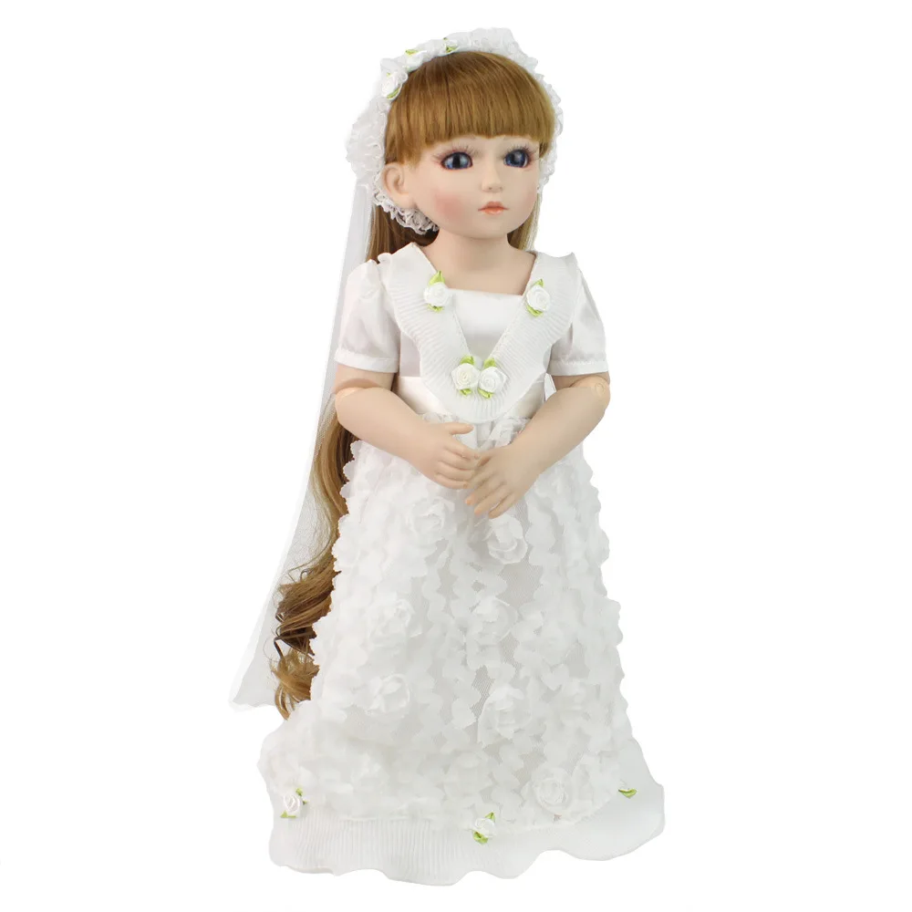 

silicone baby doll Full Vinyl Body BJD Lifelike 18inch Babies Dolls standing 45cm Girl Birthday Gifts For children's Day toy SD
