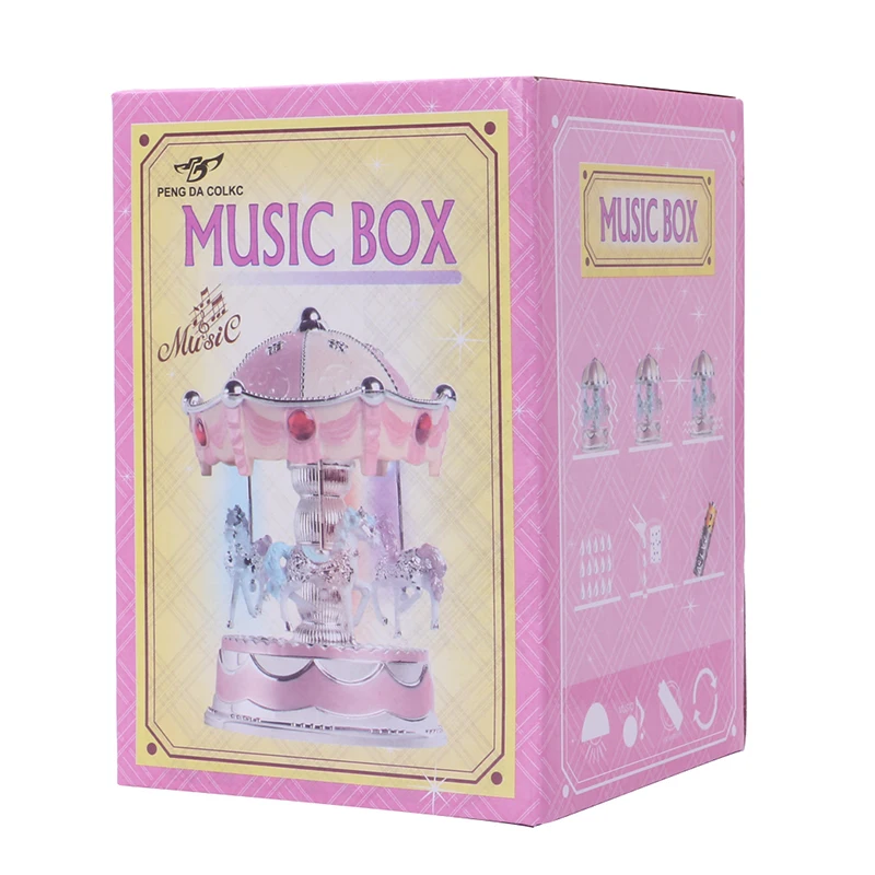 

Free Shipping Carousel Music Box Merry Go Round Musical Plays Gift Toy Kid Wedding Home Decor