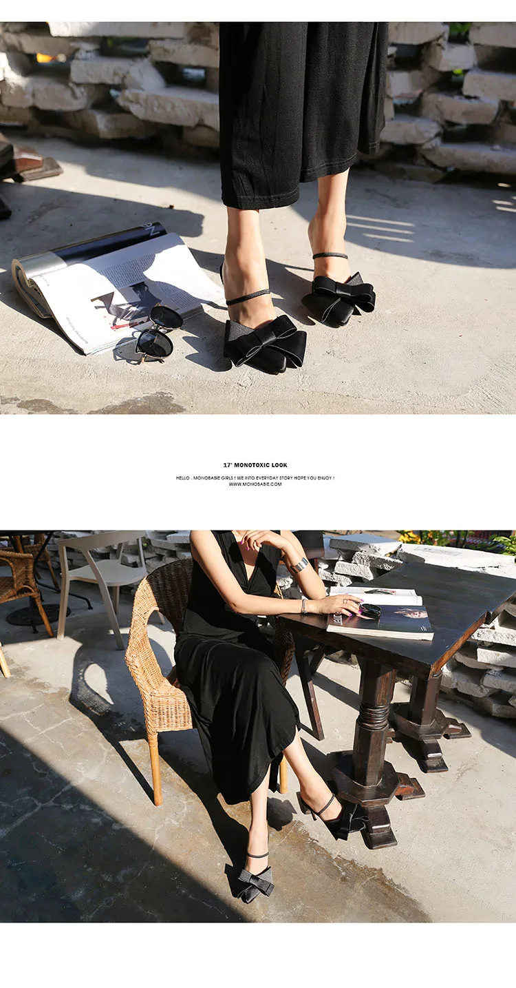 Г., новые летние атласные женские шлепанцы с большим бантом и острым носком на высоком каблуке Изящные сандалии baotou и женские шлепанцы
