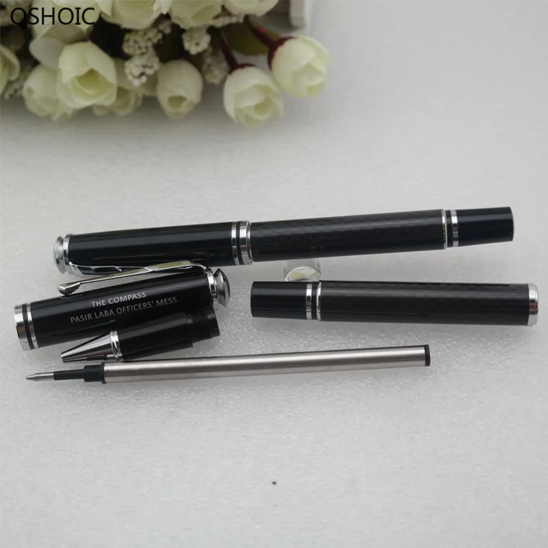 

High Quality Business Gift Birthday Gift Original Design Unique Carbon Fiber Metal Ball Pen Roller Pen