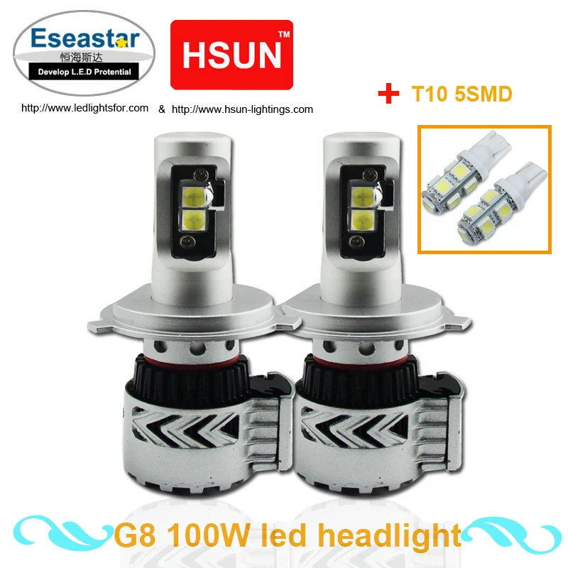 Eseastar 2 шт. G8 12000LM высокомощный светодиодный светильник головной 72 Вт H7 PSX24W H4 Белый
