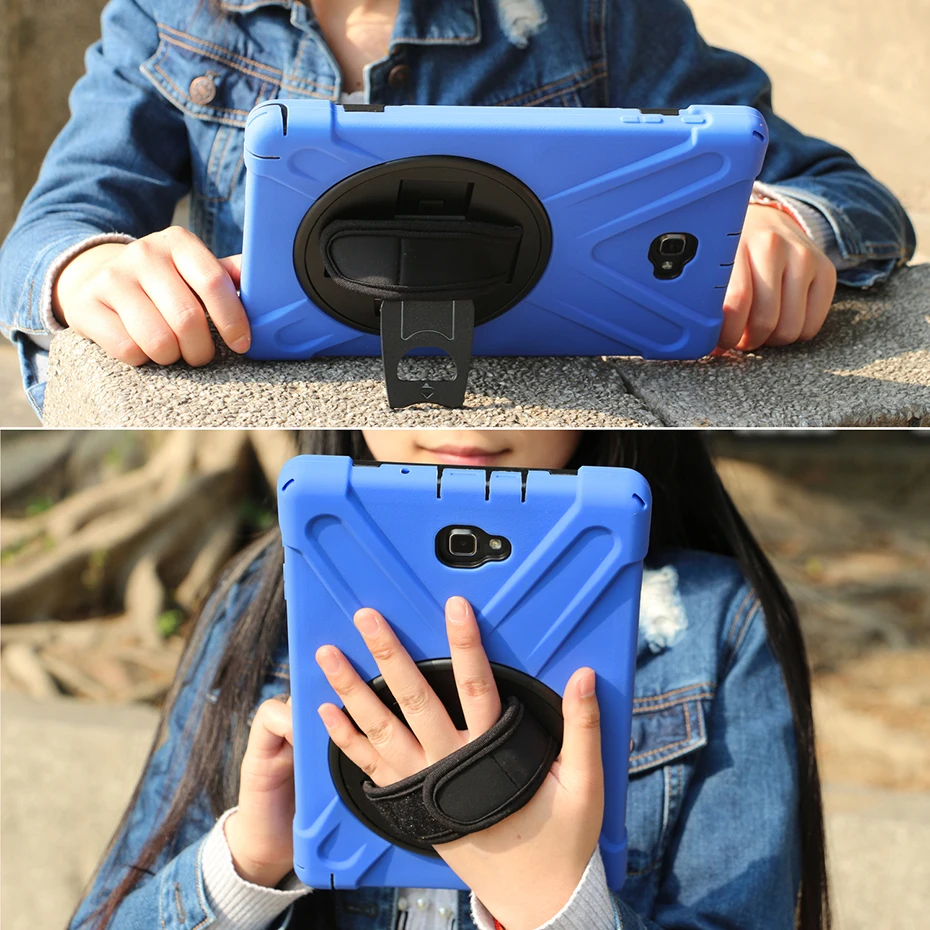 Вращающийся на 360 градусов чехол подставка для Samsung Galaxy Tab E 8 0 T377 с ручным ремешком