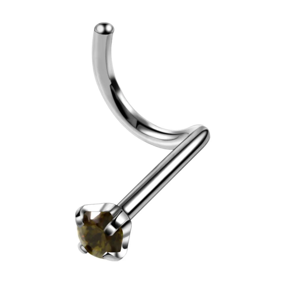 1pc Surgical Steel Zircon Nose Screw Ring Bone Stud Piercing Body Jewelry | Украшения и аксессуары