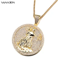 vanaxin fairy iced out aaa clear shiny cz punk pendants necklaces goldsilver color hip hop statement necklace jewelry wholesale