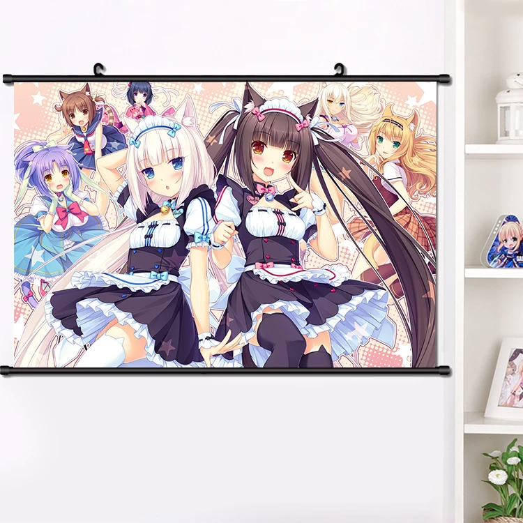 Аниме NEKOPARA Chocolat ванильный Azuki кокосовый настенный Свиток Плакат манга настенные подвесные плакаты модное украшение дома 40*60 см