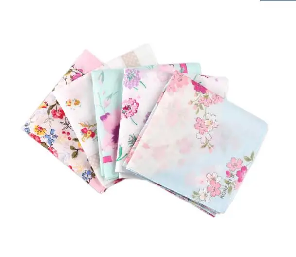 Супер Распродажа чудесный цветочный Чистый хлопок женский Hanky экологичный узор