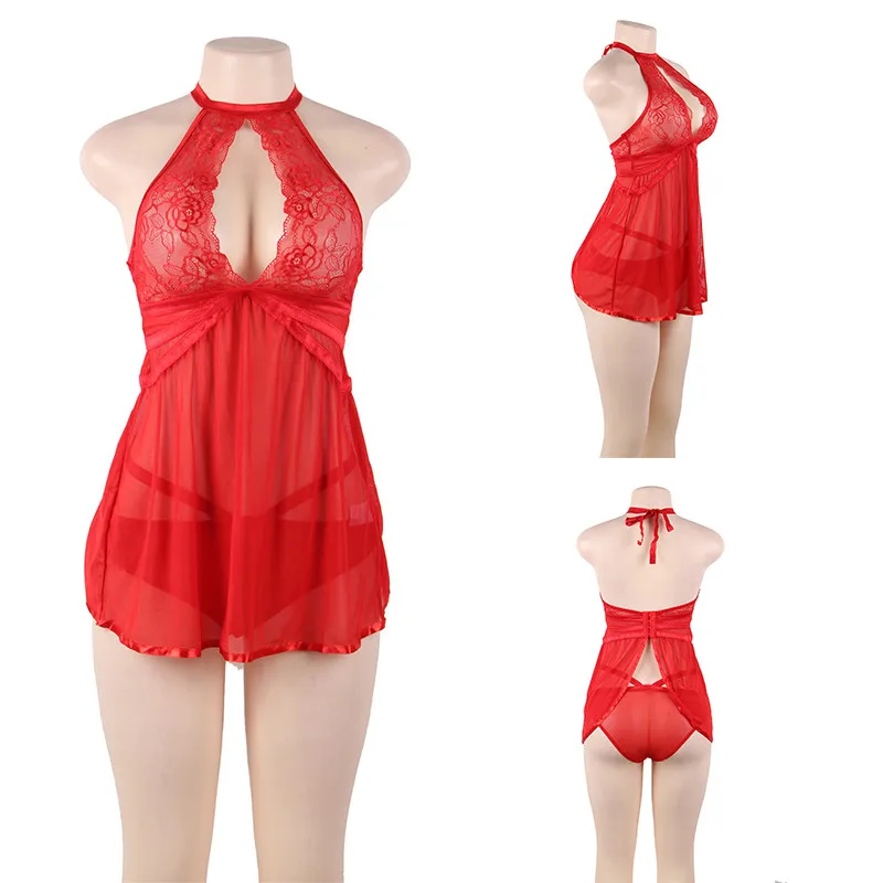 Babydoll платье с разрезом сзади большие размеры сексуальные грудь открытые Nuisette Femme