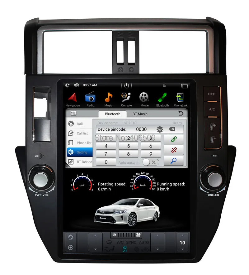 Автомобильный плеер 12 1 дюймов в стиле Tesla Android 7 GPS навигация для Toyota Land Cruiser Prado 150